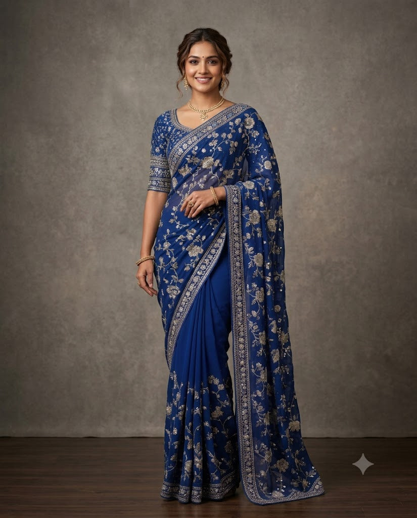 Signature Elegance Georgette Saree