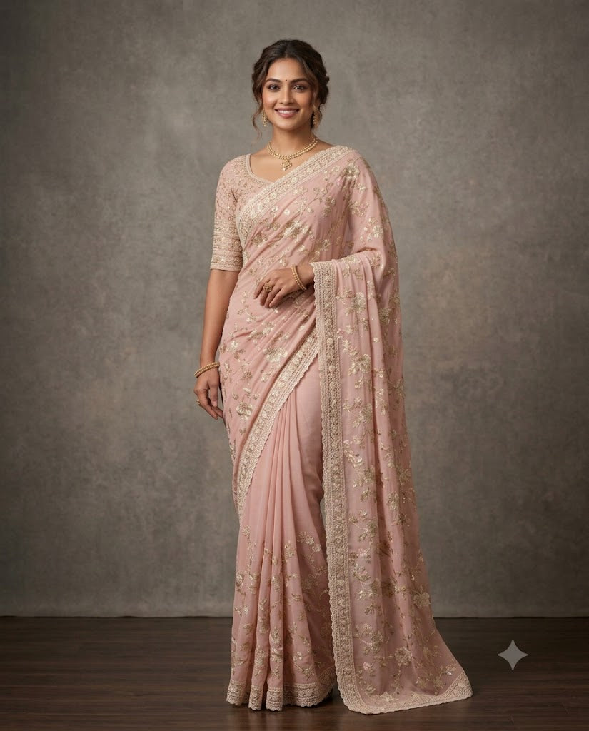 Heritage Floral Georgette Saree