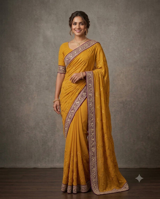 Regal Charm Georgette Saree